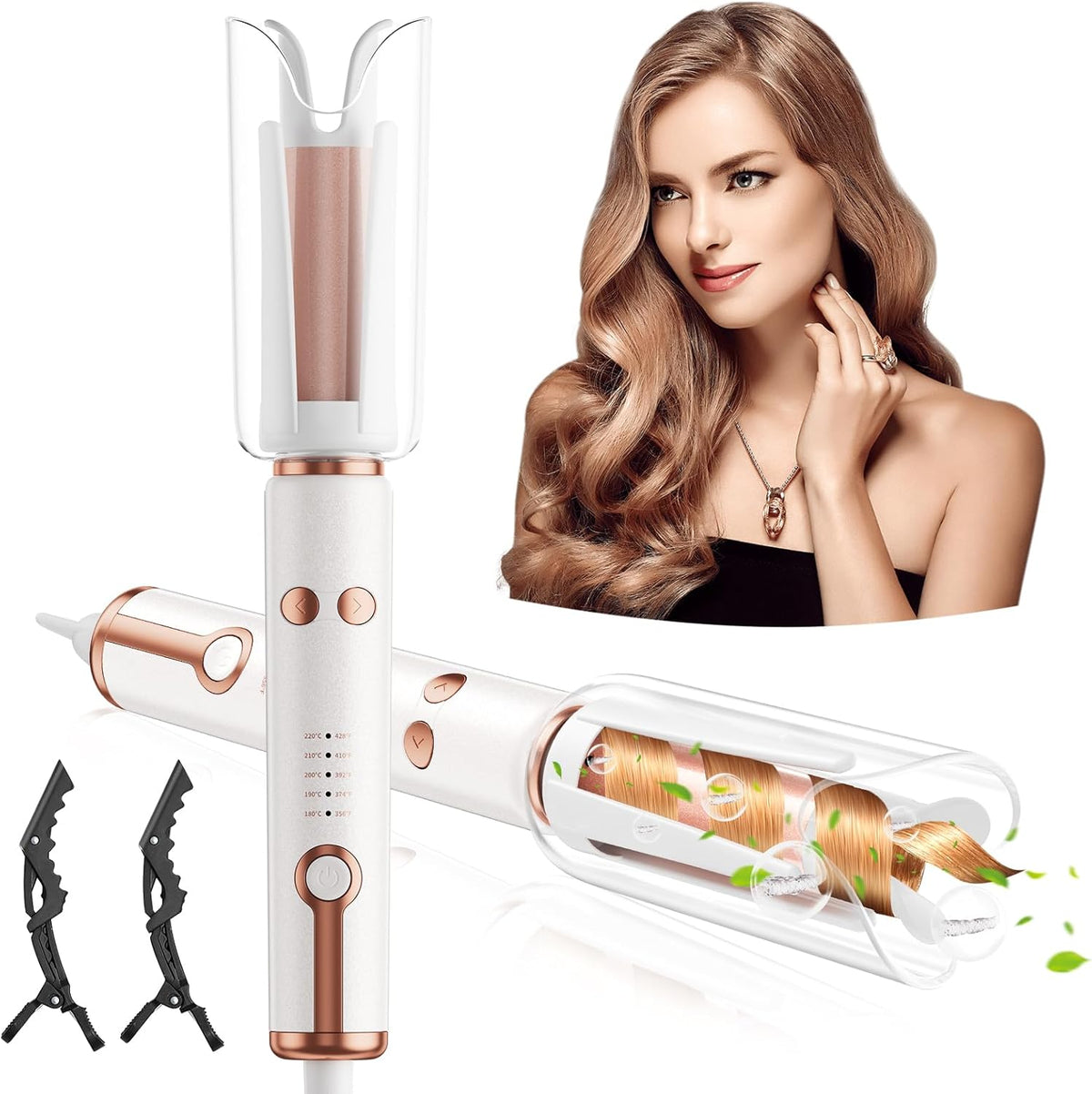 Automatic Hair Curler – One-Touch Rotating Curling Iron with 5 Temperature Settings