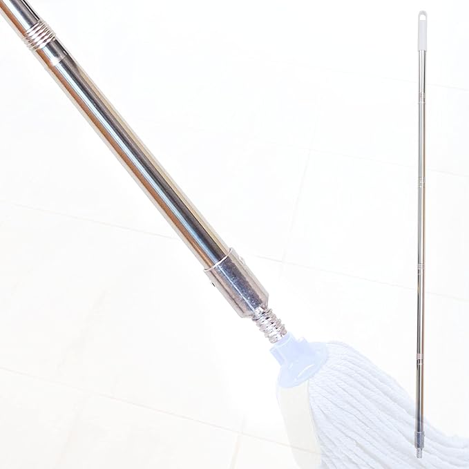 Adjustable 54" Stainless Steel Mop Handle Replacement Pole  – Durable, Rust-Free, and Compatible with Standard Mop Heads