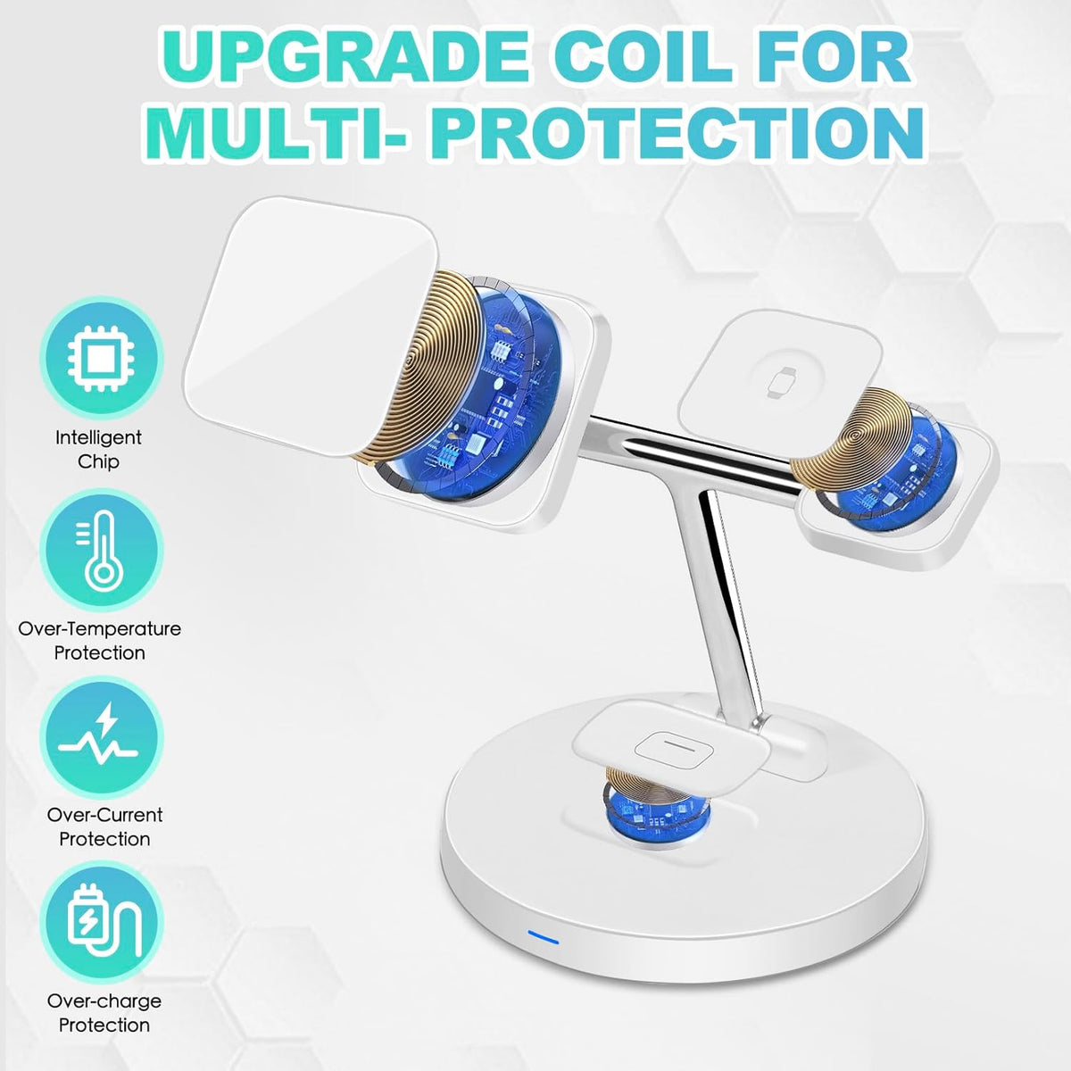 3-in-1 Magnetic Wireless Charger Stand – Fast Charging Station