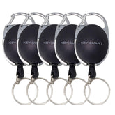 5pk KeySmart Retractable Carabiner – Badge Holder & Key Ring Clip