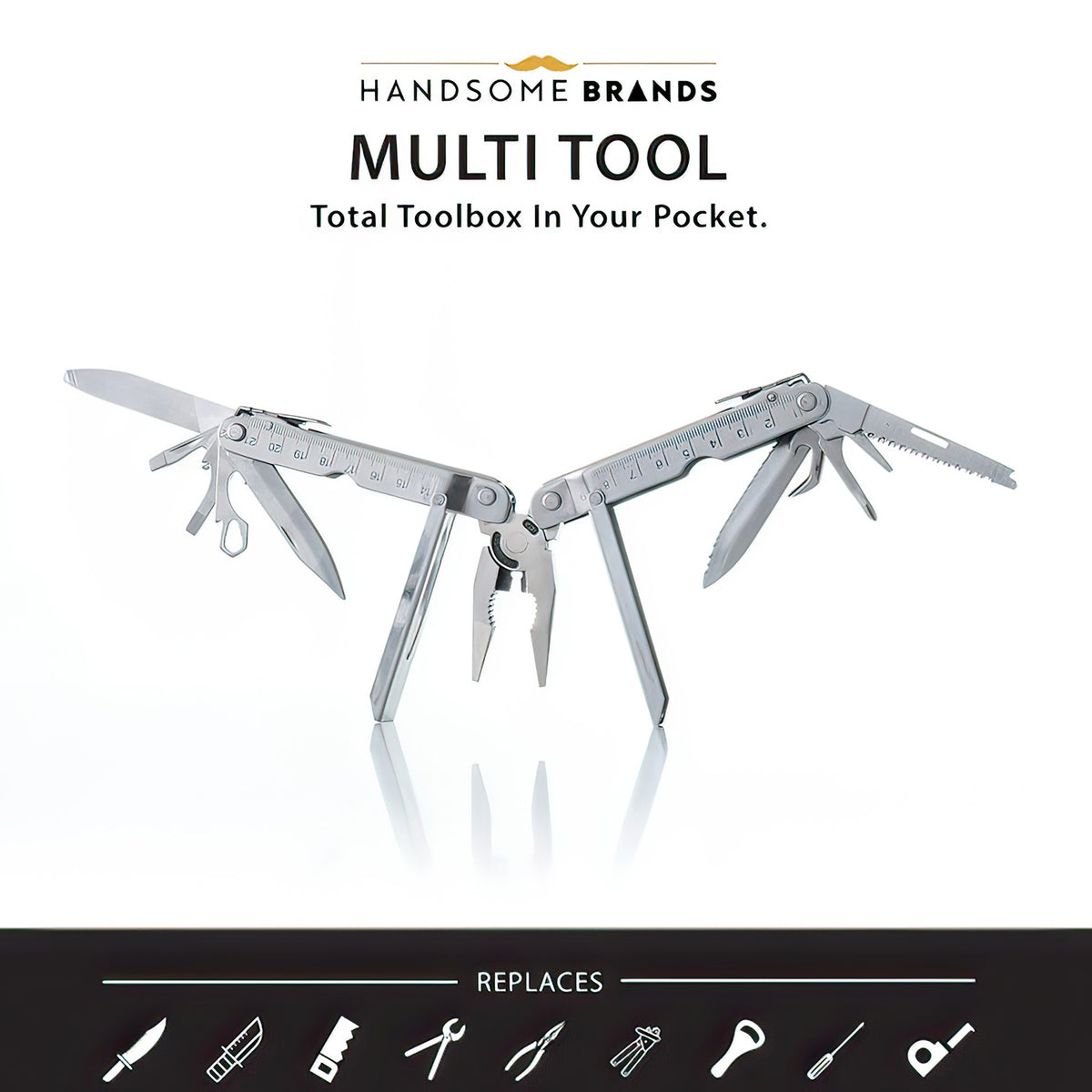 Pocket-Sized 12-in-1 Stainless Steel Multitool with Belt Pouch