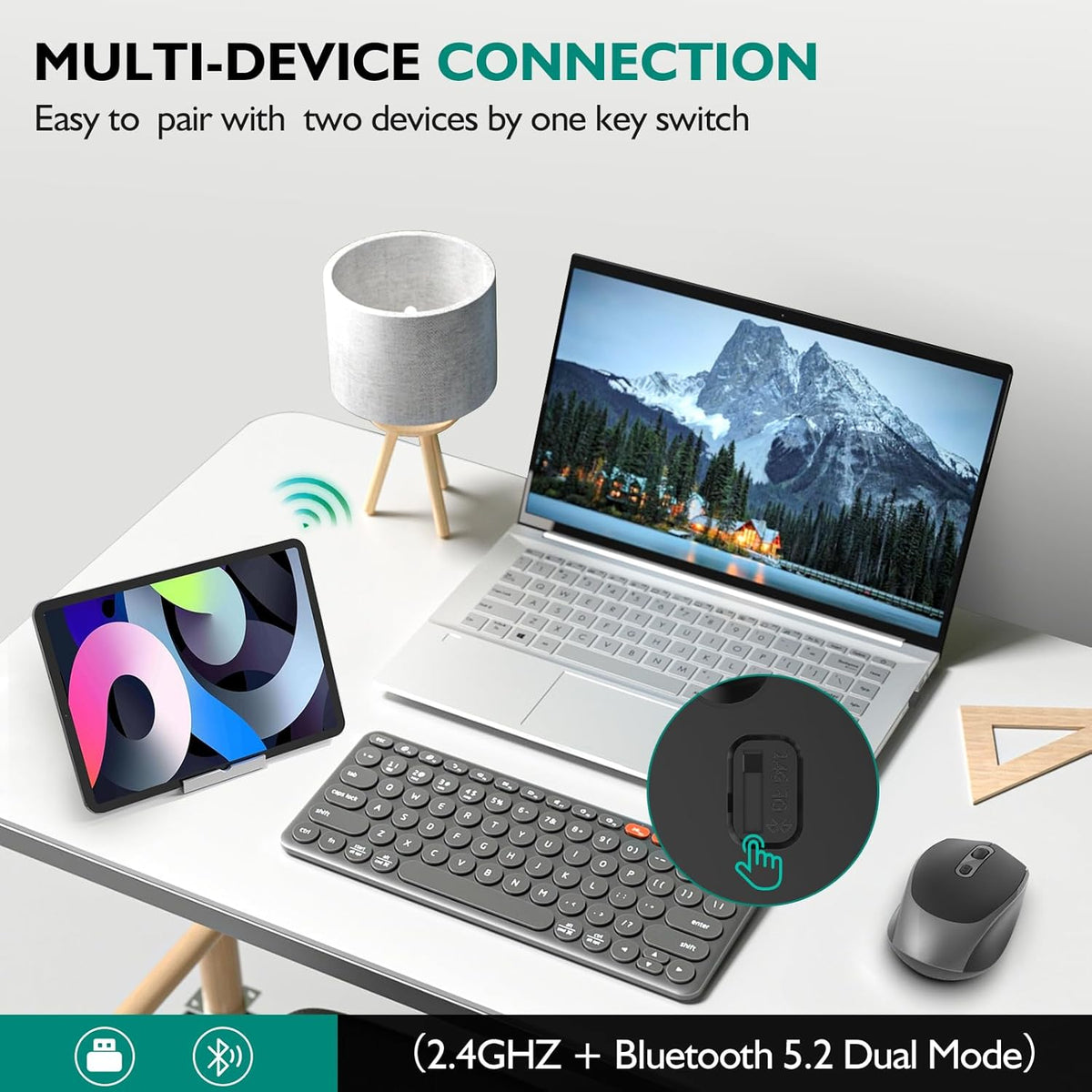 Rechargeable Bluetooth Wireless Mouse – Silent, Compact, Dual Mode