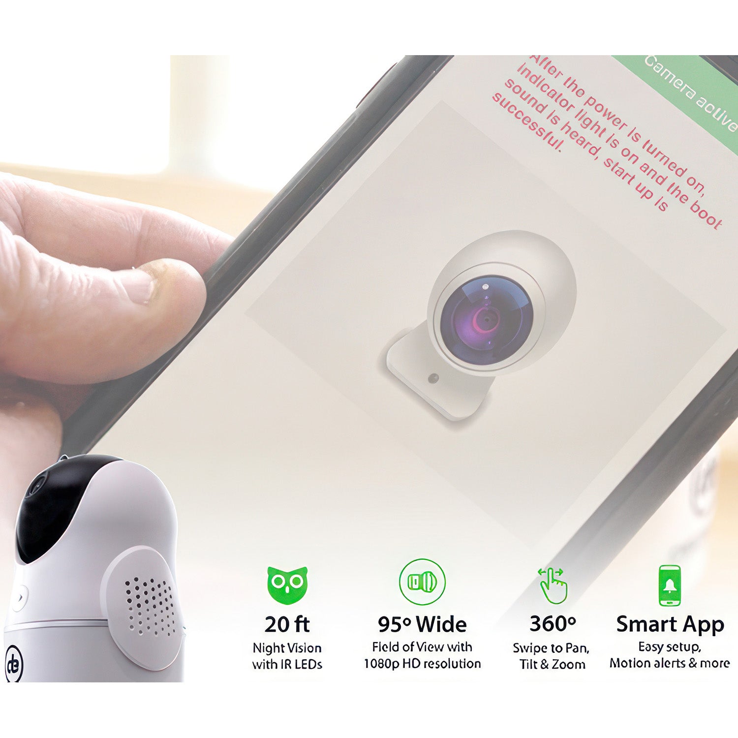 Deci-Cam 1080p Smart Home Security Camera with Motion Detection