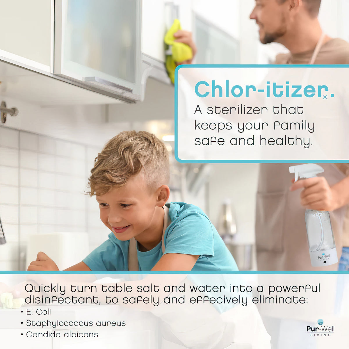 Pur-Well Chlor-itizer Electrolyzed Water Disinfectant Maker - Eco Friendly, Saves Money