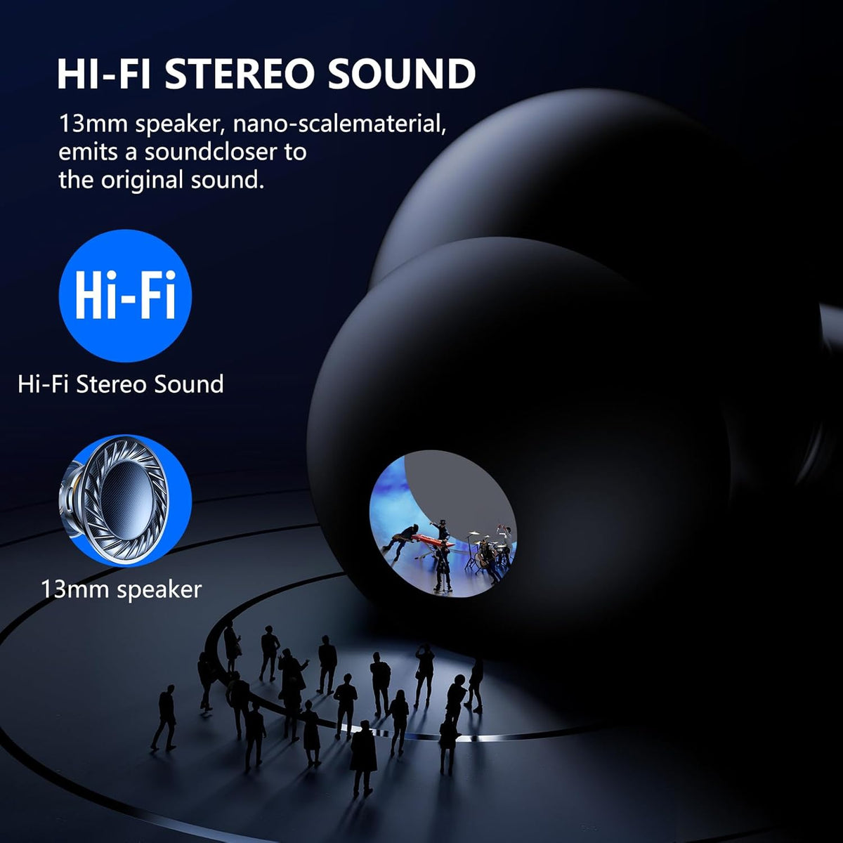 Bluetooth 5.4 Wireless Earbuds – 42H Playtime, LED Display, Touch Control