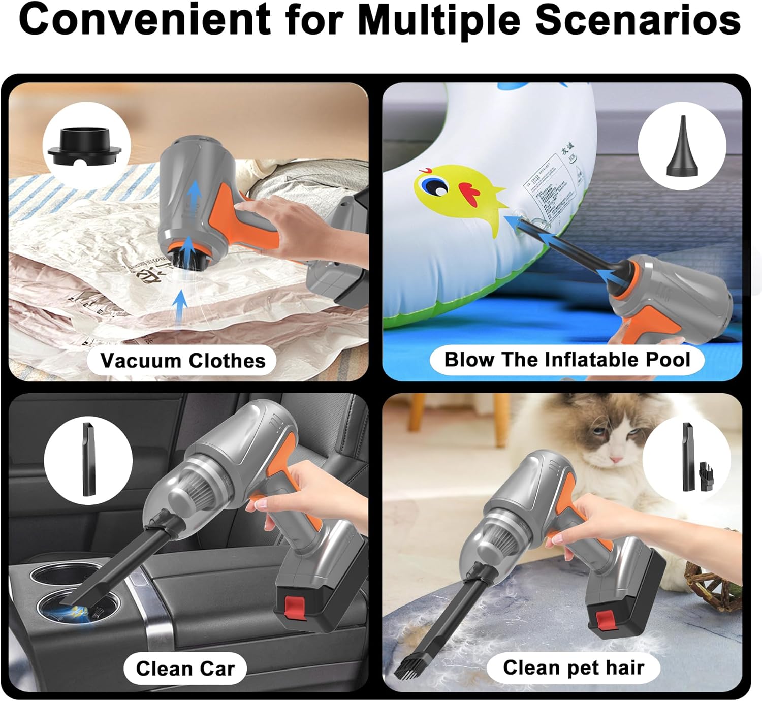 Cordless Handheld Vacuum Cleaner & Air Pump – Lightweight, Rechargeable & Powerful Suction