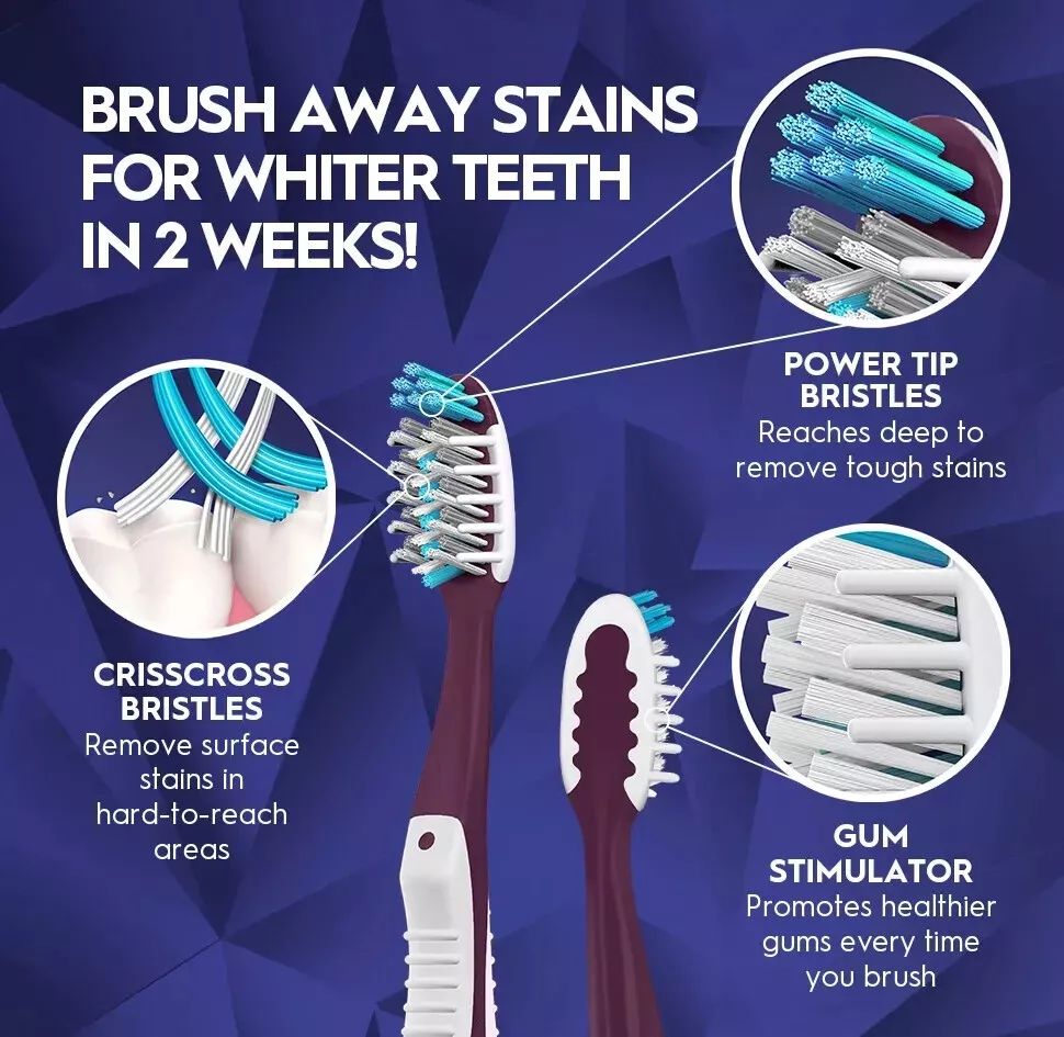 8pk Oral-B CrossAction 3D White Advanced Toothbrush - Choose Medium or Soft Bristle
