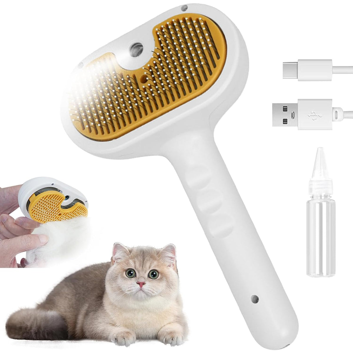Ultimate Pet Steam Brush – Shedding & Grooming Tool for Cats & Dogs
