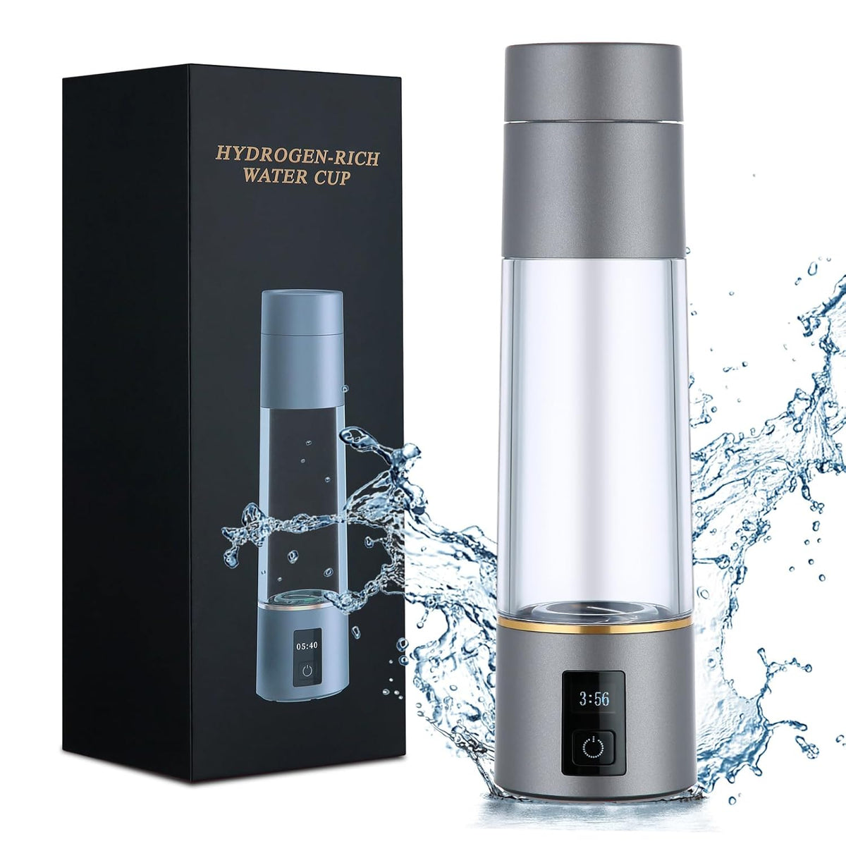 Hydrogen Rich Water Bottle Generator With LED Display - Antioxidant, Anti-Inflamatory Benefits