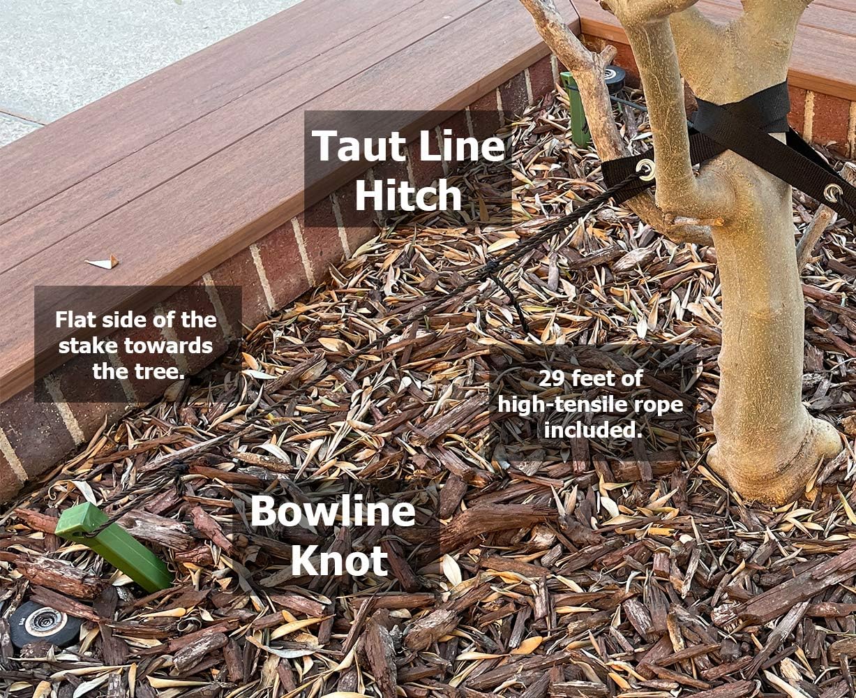 Heavy Duty Tree Stake Kit – 3 x 12" Stakes, Straps & 30ft Rope
