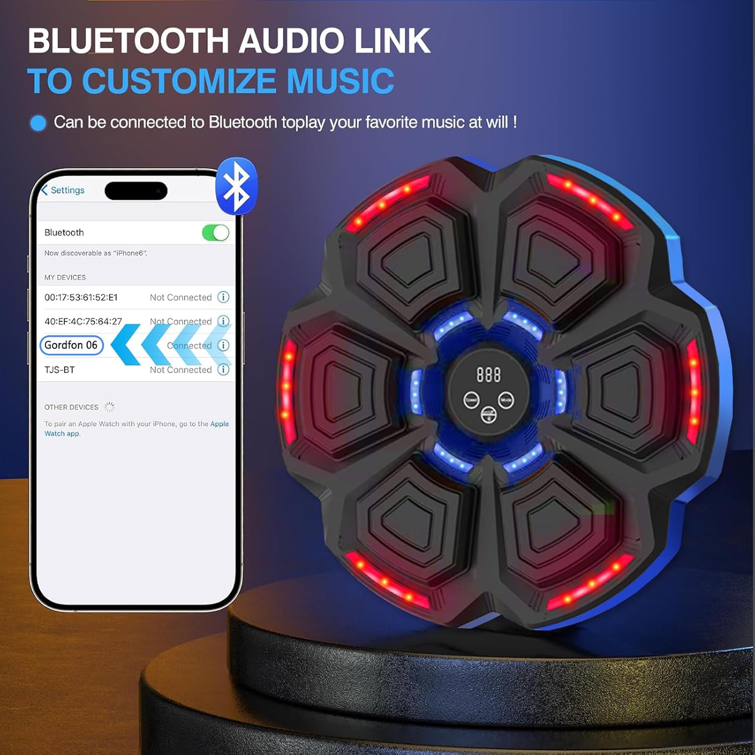 Bluetooth Smart Boxing Machine – Wall Mounted with 9 Speeds & Built-in Speaker