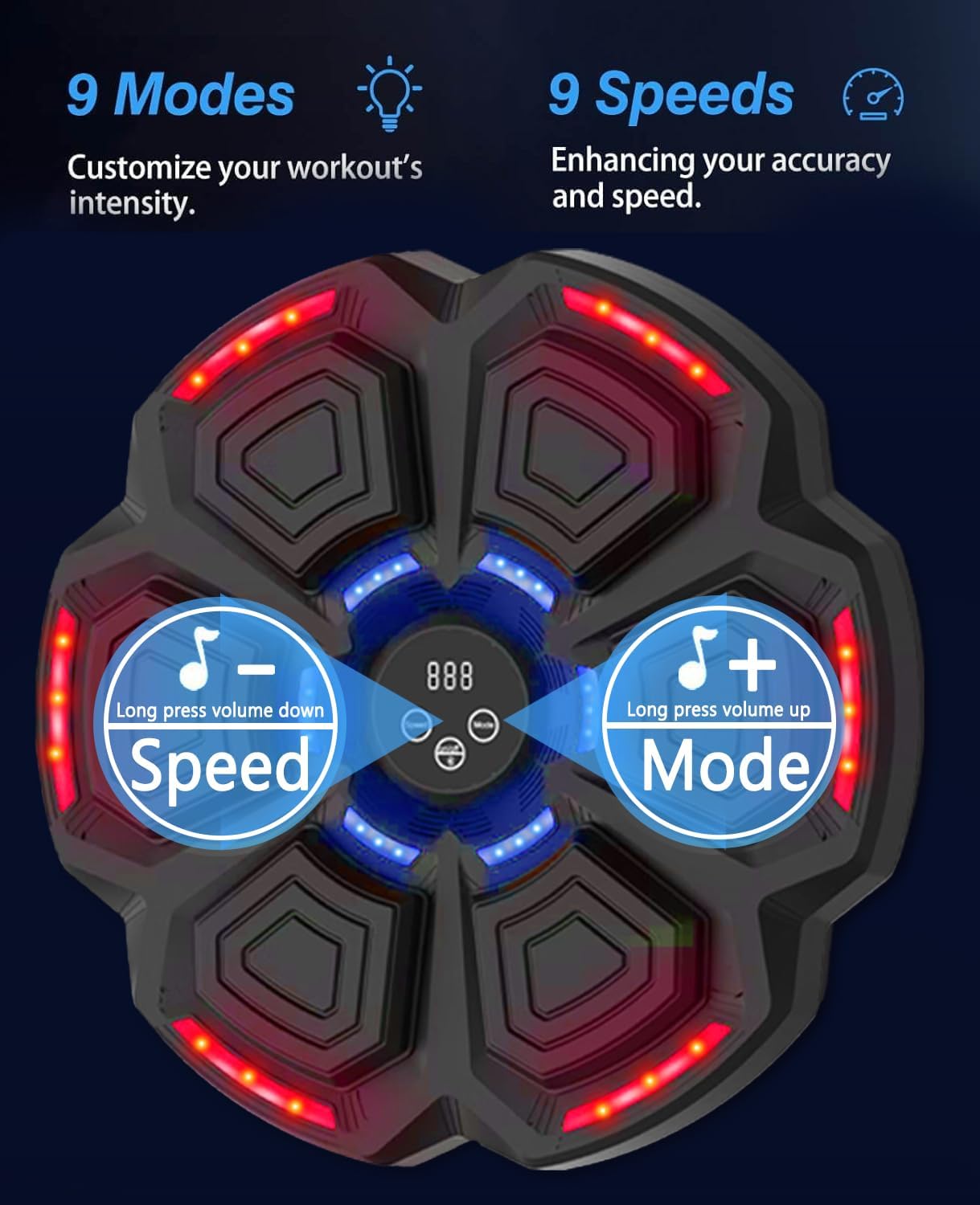 Bluetooth Smart Boxing Machine – Wall Mounted with 9 Speeds & Built-in Speaker