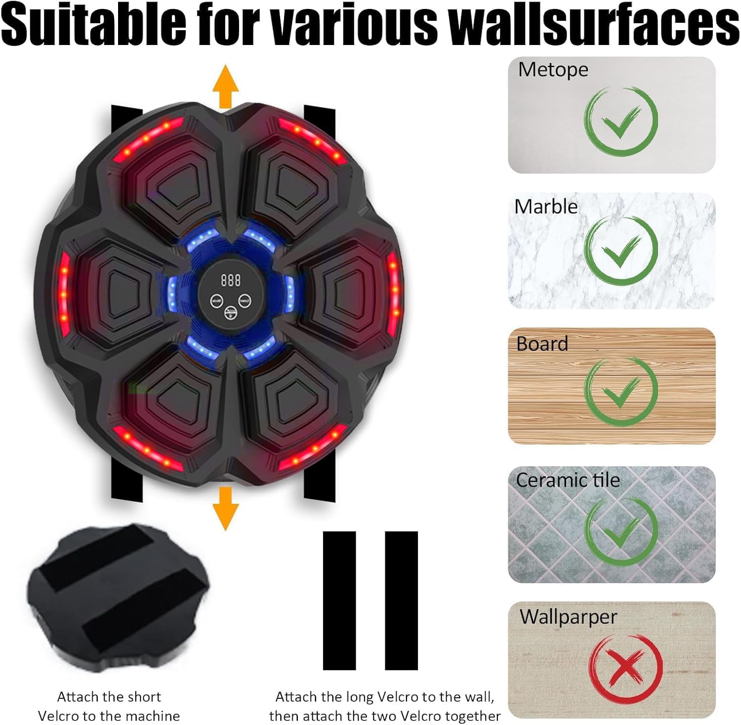 Bluetooth Smart Boxing Machine – Wall Mounted with 9 Speeds & Built-in Speaker