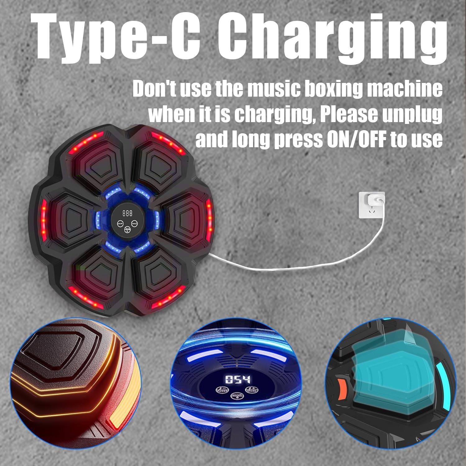 Bluetooth Smart Boxing Machine – Wall Mounted with 9 Speeds & Built-in Speaker