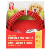 Dogit Overhead Dog Trolley – 50ft Red Pet Cable Leash System
