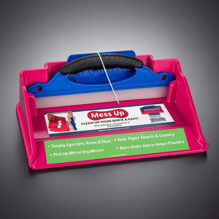 Mess Up Household Cleaning Squeegee & Dustpan Tray Set For Messes, Spills