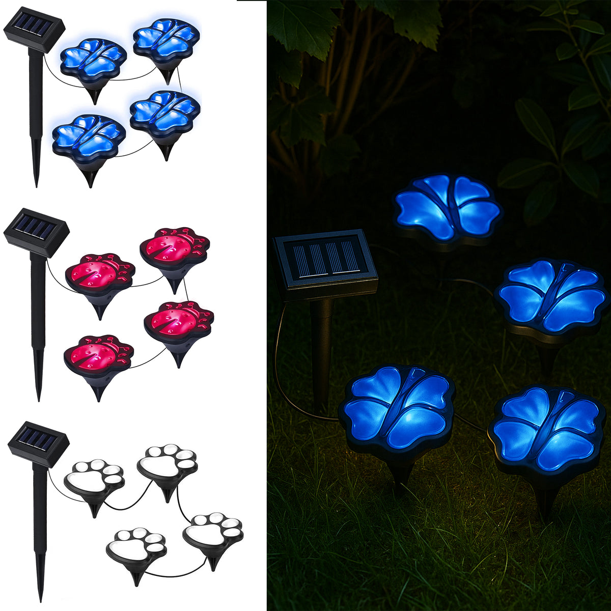 Whimsical Solar Garden Lights – Set of 4 Decorative Outdoor Pathway Lights