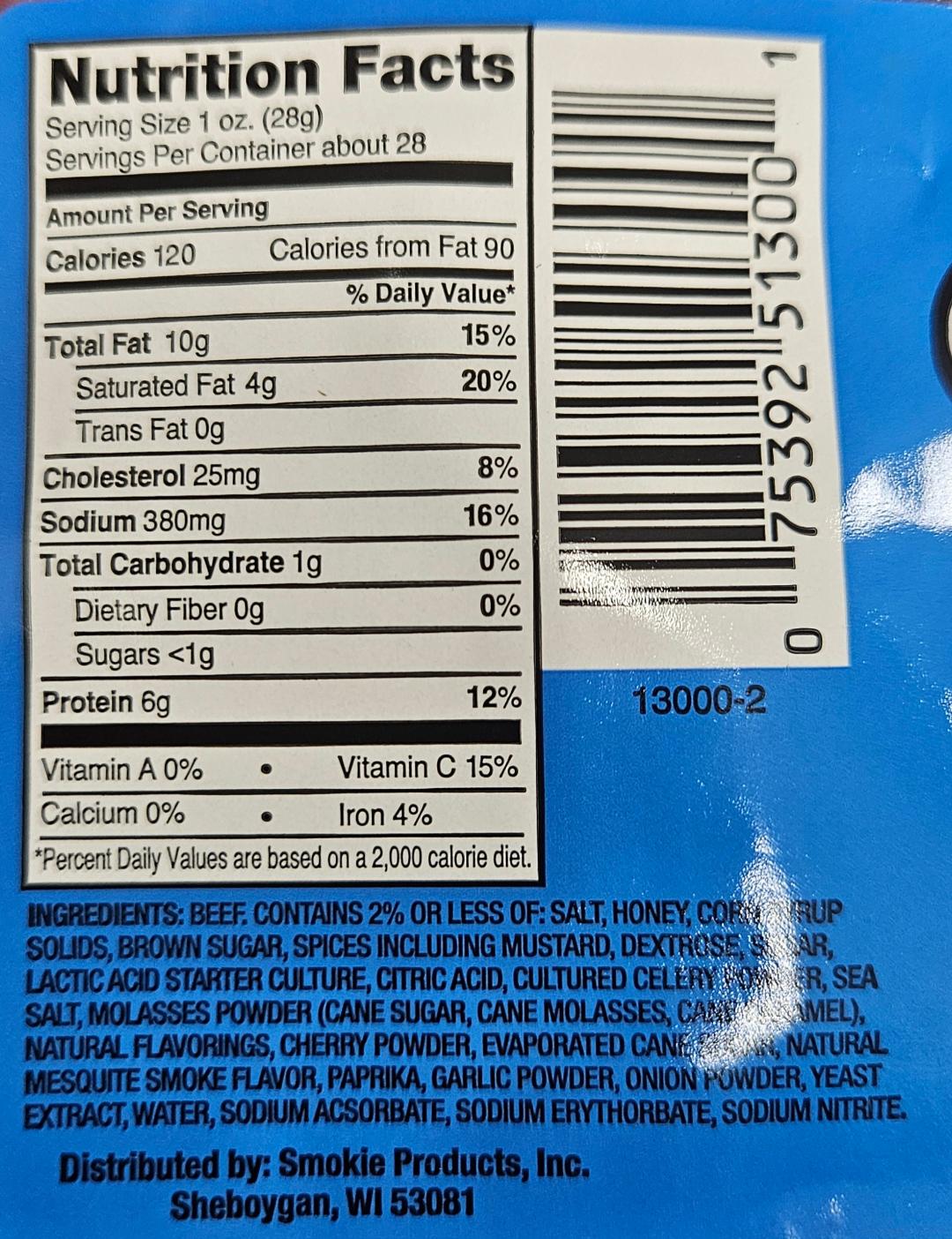 Wisconsin Maid Beef Sausage Snack Pieces – 28 oz Naturally Smoked Beef Sticks