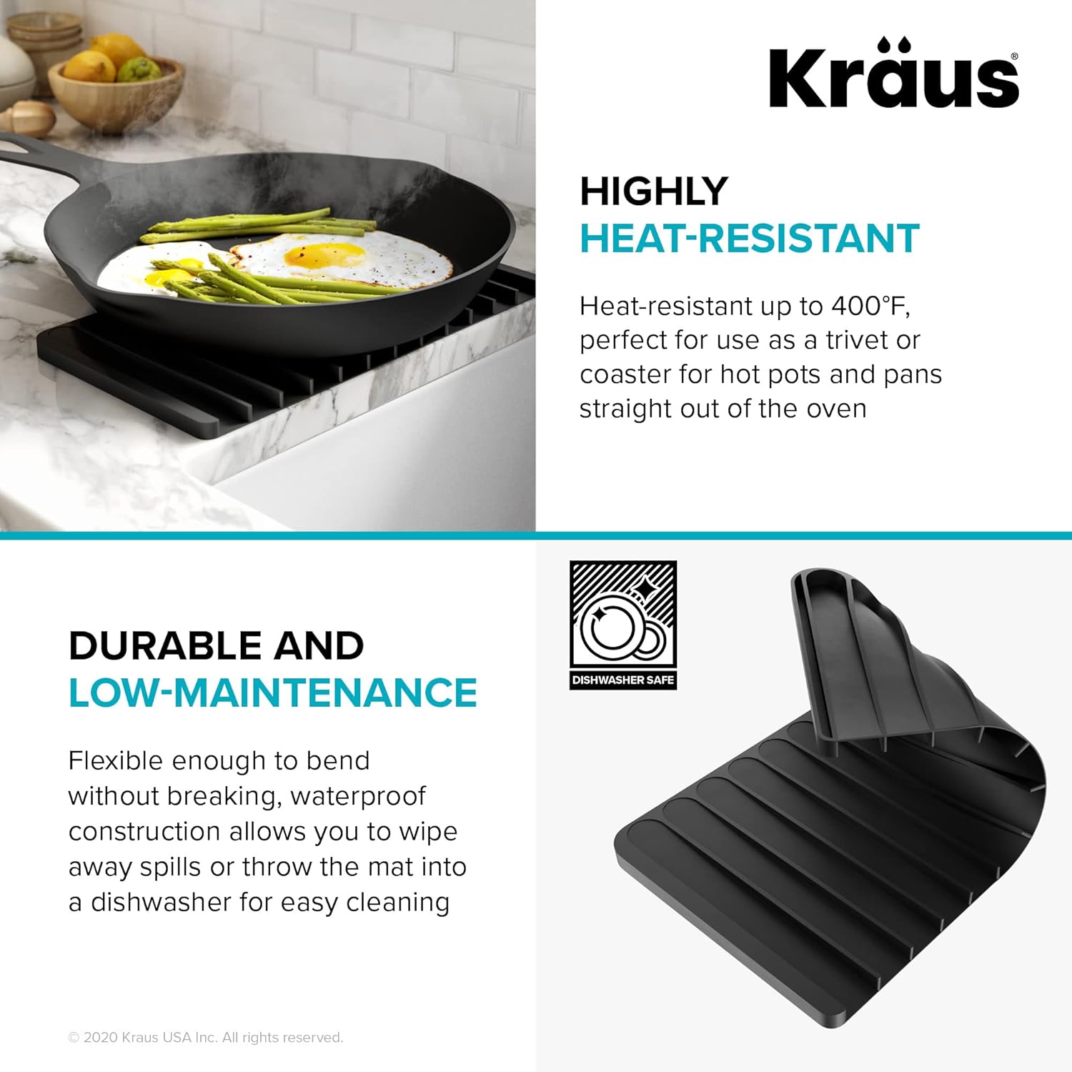 Silicone Drying Mat – Self-Draining, Heat-Safe, Non-Slip, Multi-Purpose