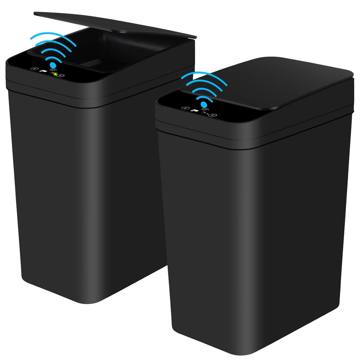 2pk Automatic Touchless Trash Can – 2.2 Gallon Motionless Bin with Lid