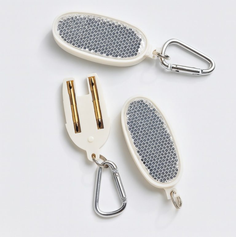 Double-Sided Reflective Keychain with 4-in-1 Screwdriver Set – Compact Safety Tool