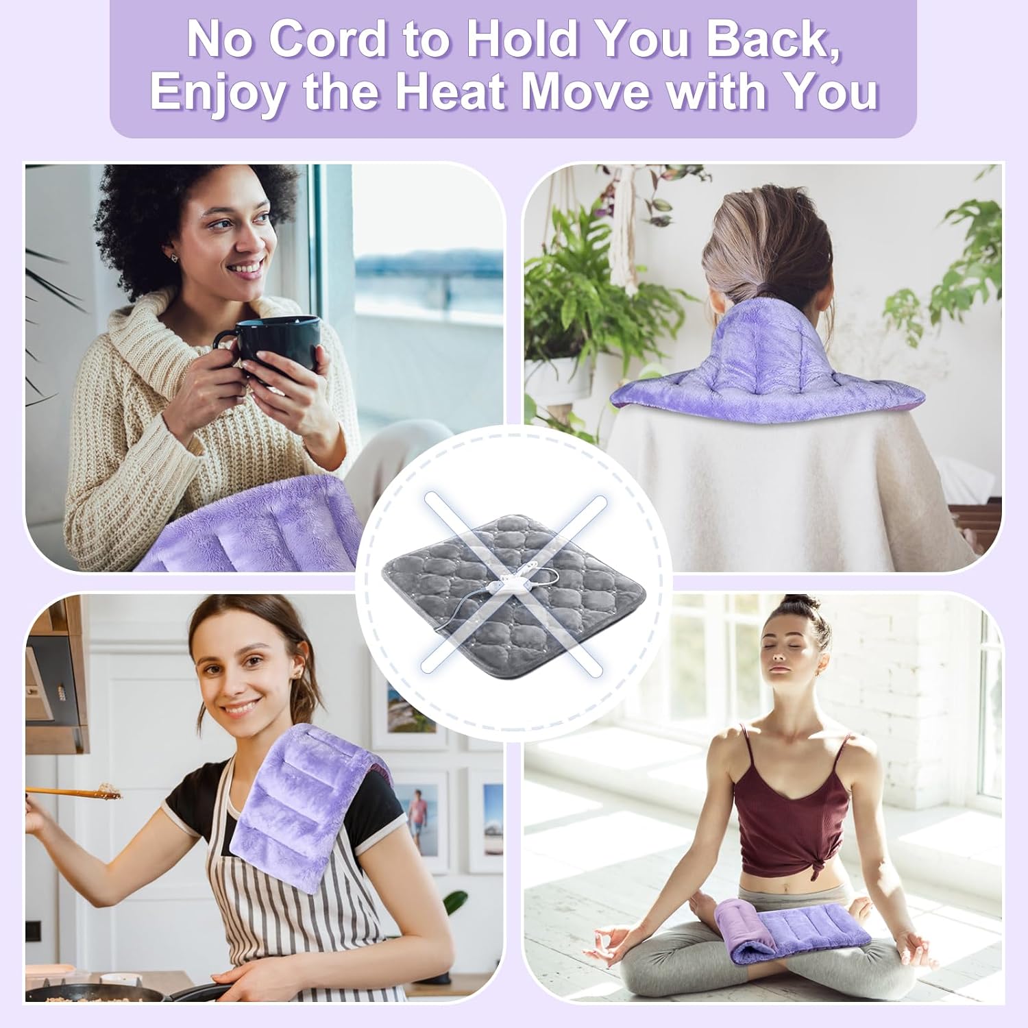 SuzziPad 7" x 16" Microwave Heating Pad – Flaxseed, Millet & Clay Beads