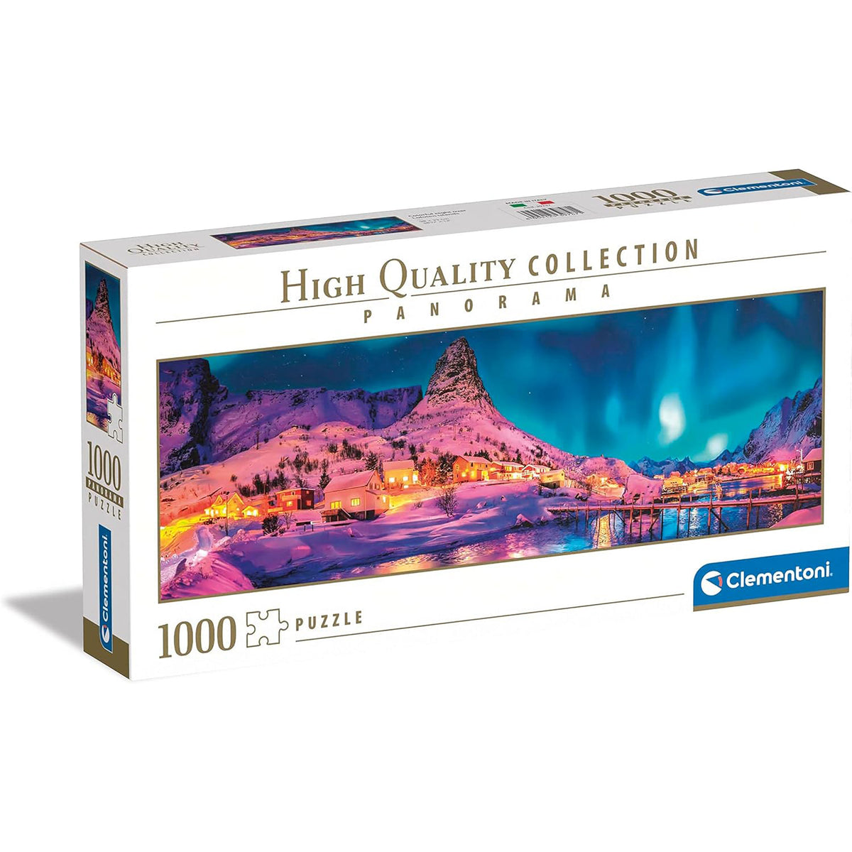 Clementoni 1000pc Panoramic Puzzle – Colorful Night Over Lofoten