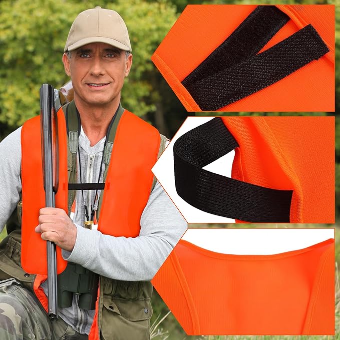 Adult Visibility Hunting Vest – Blaze Orange Safety Gear
