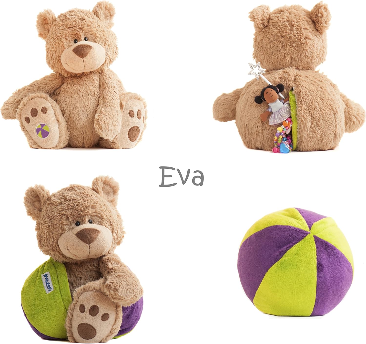 Buddy Balls Teddy Bear Convertible Plush Toy & Storage – Meet Max or Eva