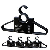 20pk Henri Hangers – Black Eco-Friendly Durable Clothes Hangers