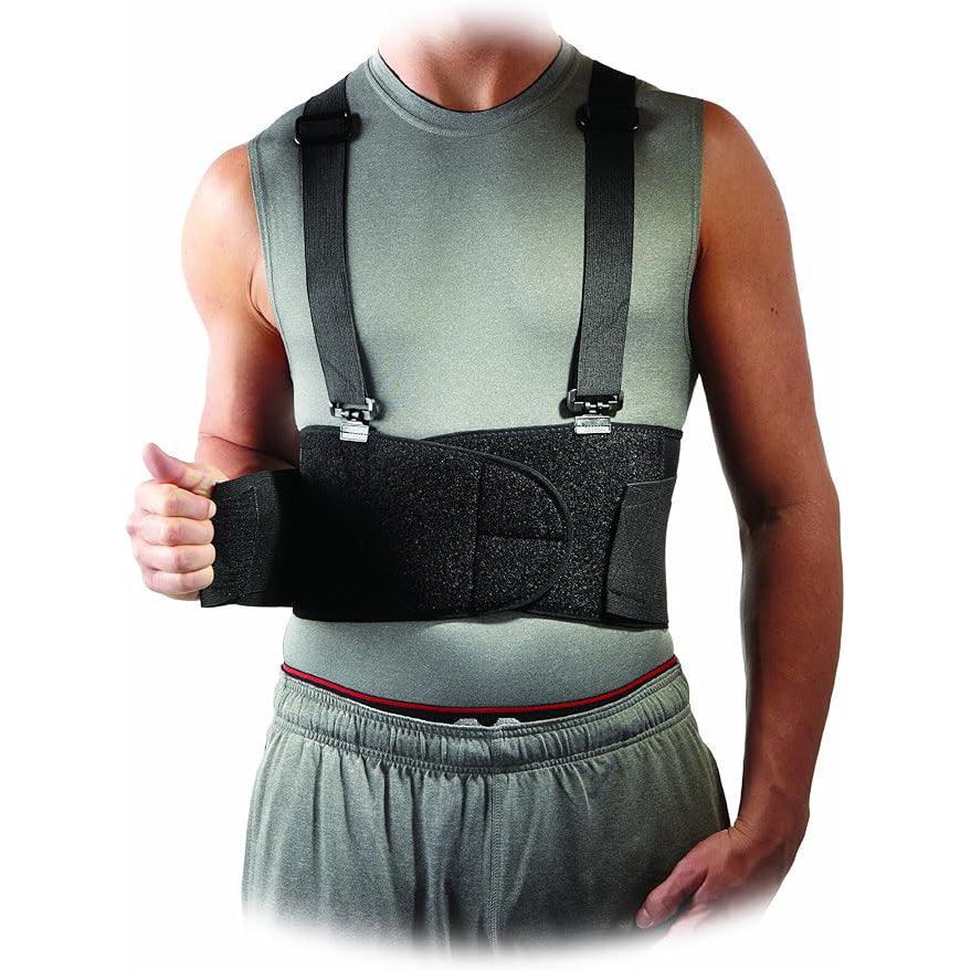 McDavid 496 Back Support with Suspenders – Adjustable Back Brace Regular or Large