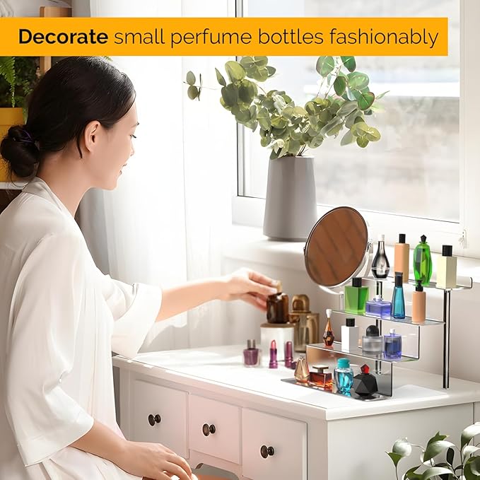 2pk Acrylic Display Riser – Perfume & Cologne Organizer, 9" x 6"