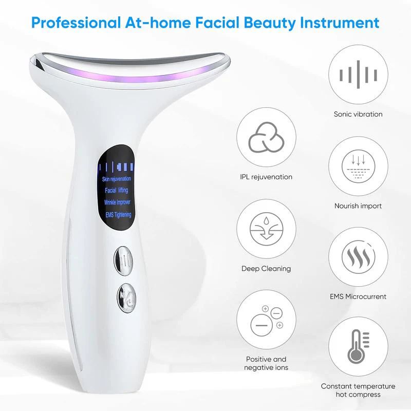 4-in-1 Anti-Aging Face & Neck Massager + 50ml Essence Gel