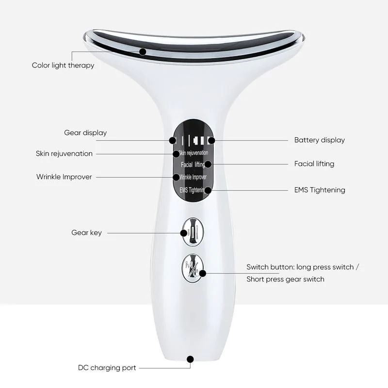 4-in-1 Anti-Aging Face & Neck Massager + 50ml Essence Gel