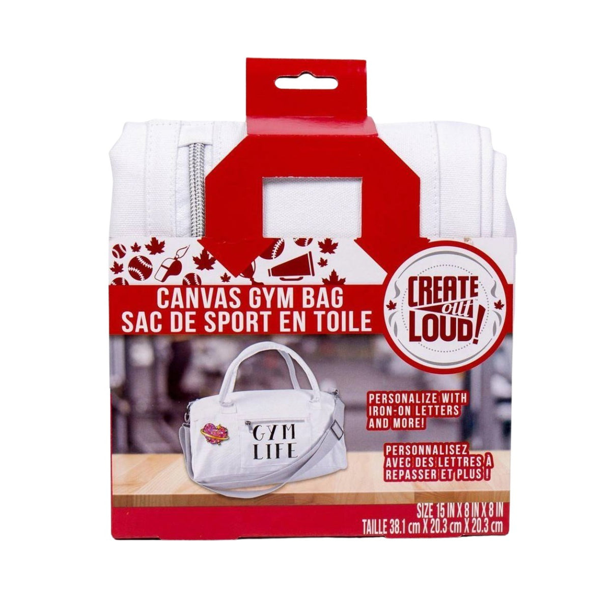 Canvas Gym Bag – Blank Canvas Duffel Bag for Gym & Travel (Decorate Yourself!)