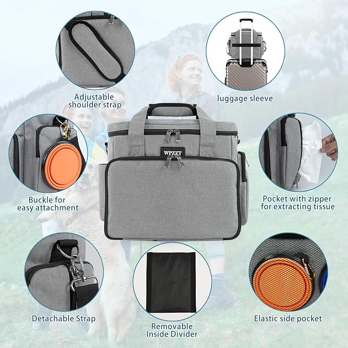 Dog Travel Bag – 20L Pet Travel Set with Bowls, Food Carriers & Feeding Mat – Airline Approved