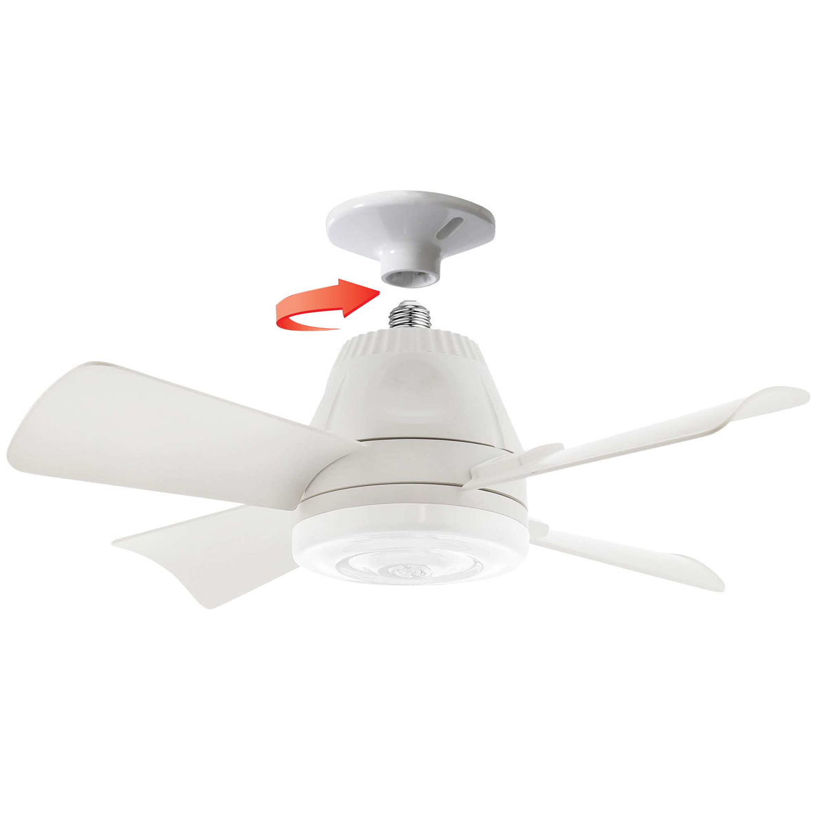 Bright N' Cool Screw-In Ceiling Fan Light – 16" LED Fan & Light Combo with Remote