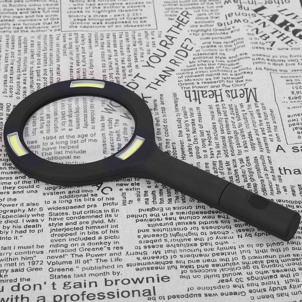 WCI Handheld Magnifying Glass – 3x Lens with 3 LED Lights, Portable 10" Magnifier