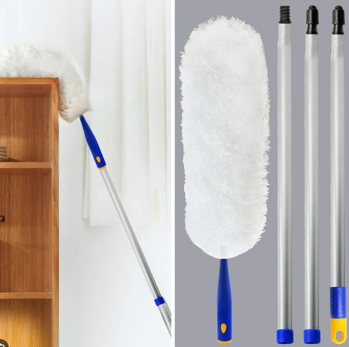 Extendable Microfiber Feather Duster with Bendable Head – Long Handle, Washable