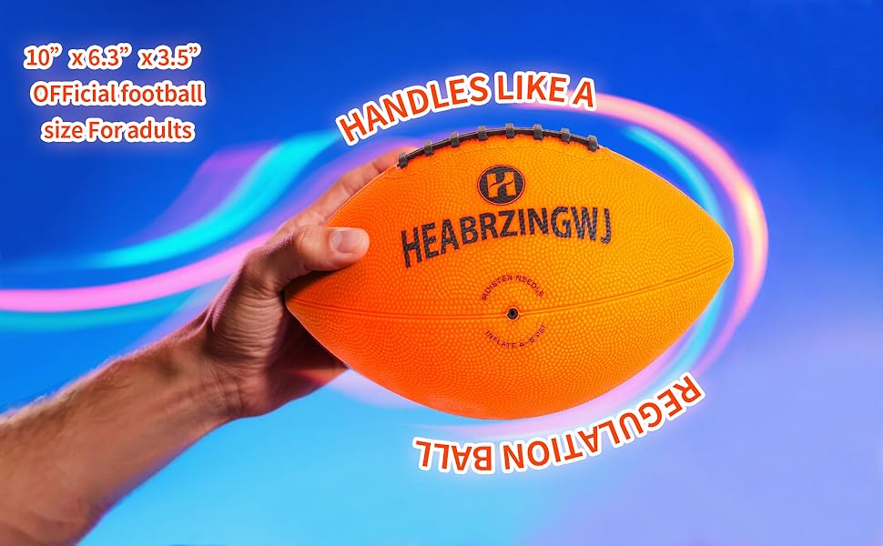 Glow in The Dark LED Football – Waterproof Light Up Rechargeable Football, Pump Included
