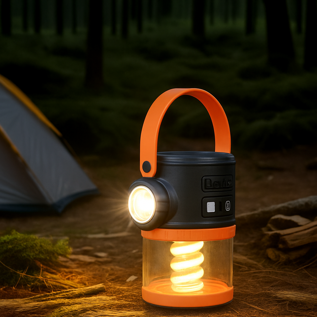 buy mini backpacking tent lanterns 4.5" Solar Camping Lantern – USB Rechargeable, Dual Light, Battery Ind