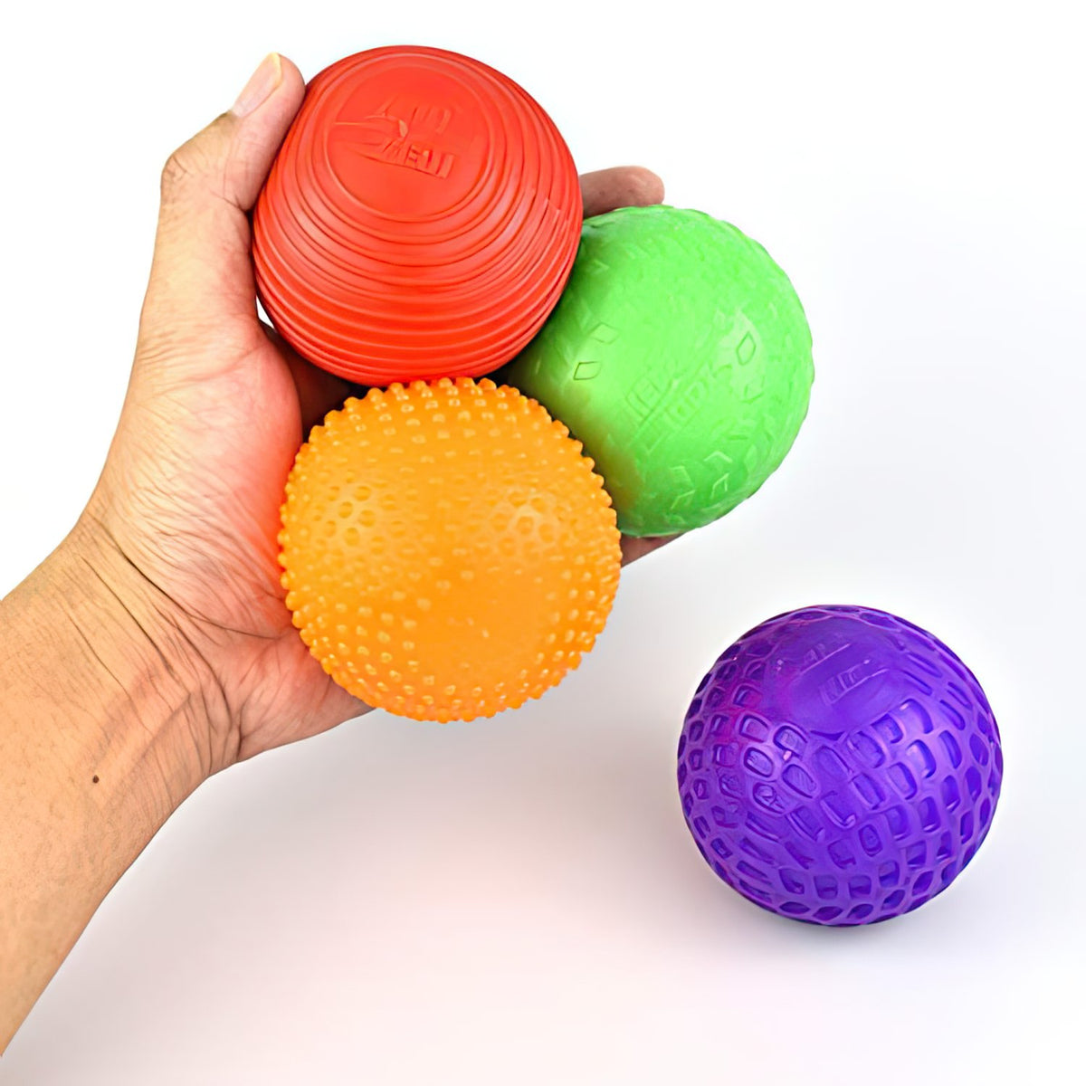 4pk Textrured Stretch & Squeeze Stress Balls – Sensory Fidget Toys