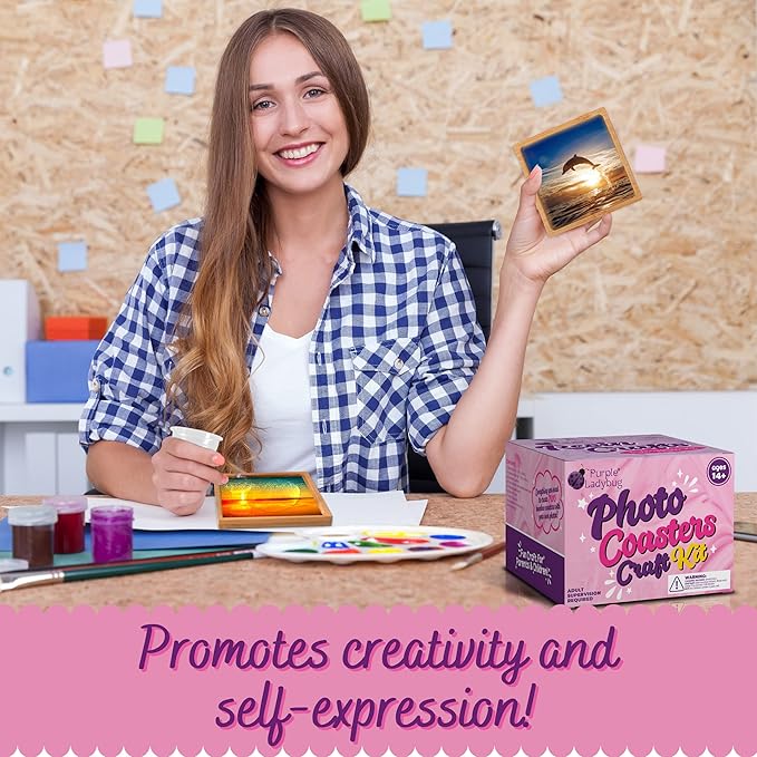 DIY Photo Resin Coaster Kit – Custom Picture Coasters Craft Set