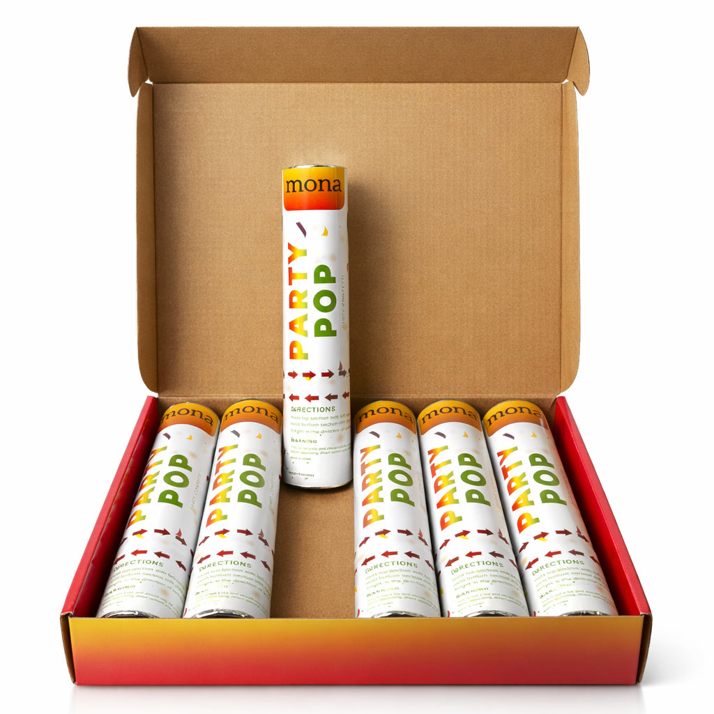 Set of 6 Confetti Celebration Poppers – Twist-to-Pop Party Cannons