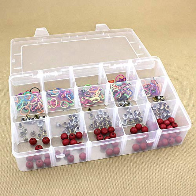 15-Slot Snack & Utility Tray – Clear Snackle Box Container