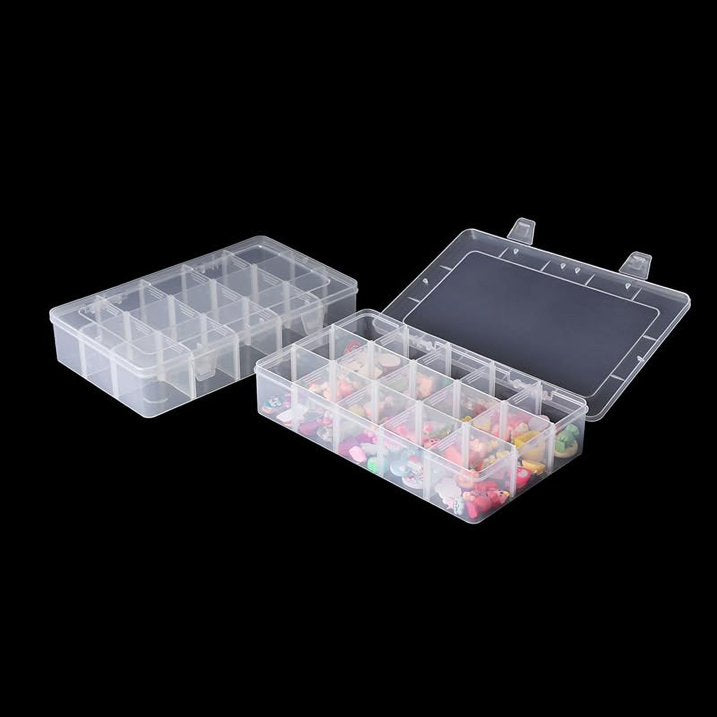 15-Slot Snack & Utility Tray – Clear Snackle Box Container
