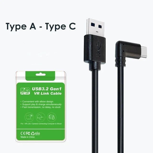 16ft USB Type-C Link Cable for Steam Deck And Quest – High-Speed VR Data & Charging