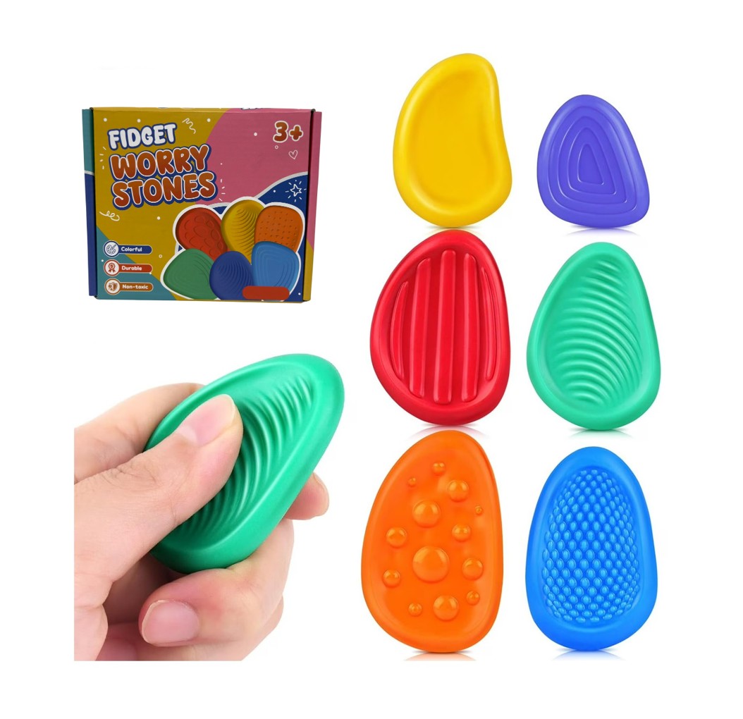 30pcs Fidget Sensory Worry Stones for Anxiety Relief – Textured, Soft, Calming