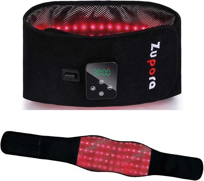 Red Light Therapy Belt with Heat & Vibration Massage – USB Rechargeable Waist Massager
