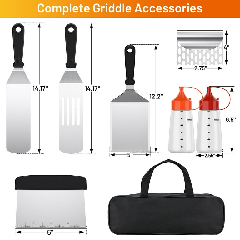 8pc Stainless Steel Griddle Tool Set - Blackstone Accessories Kit